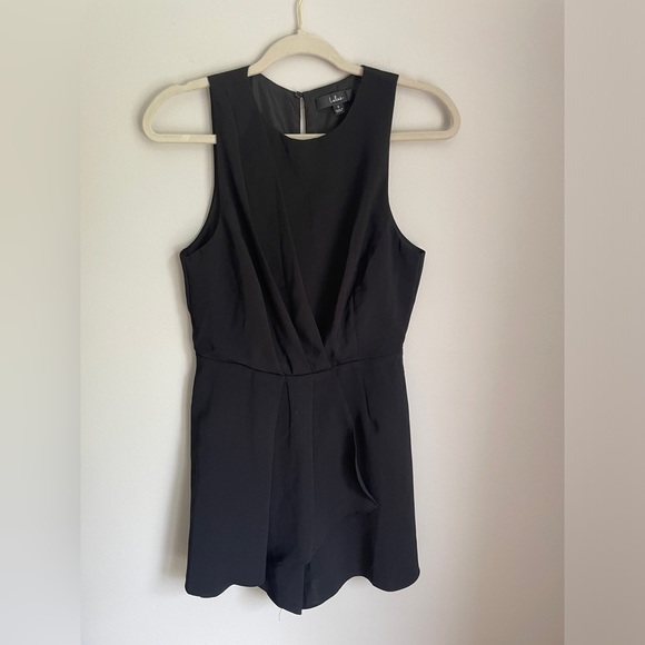 Lulus My Dear Black Pleated Sleeveless Romper Size Small - Picture 4 of 7